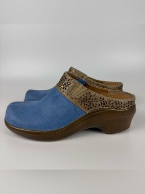 Ariat Blue Leather Women’s Piedmont Slip On Clog Mules Shoes Size 8B Vintage